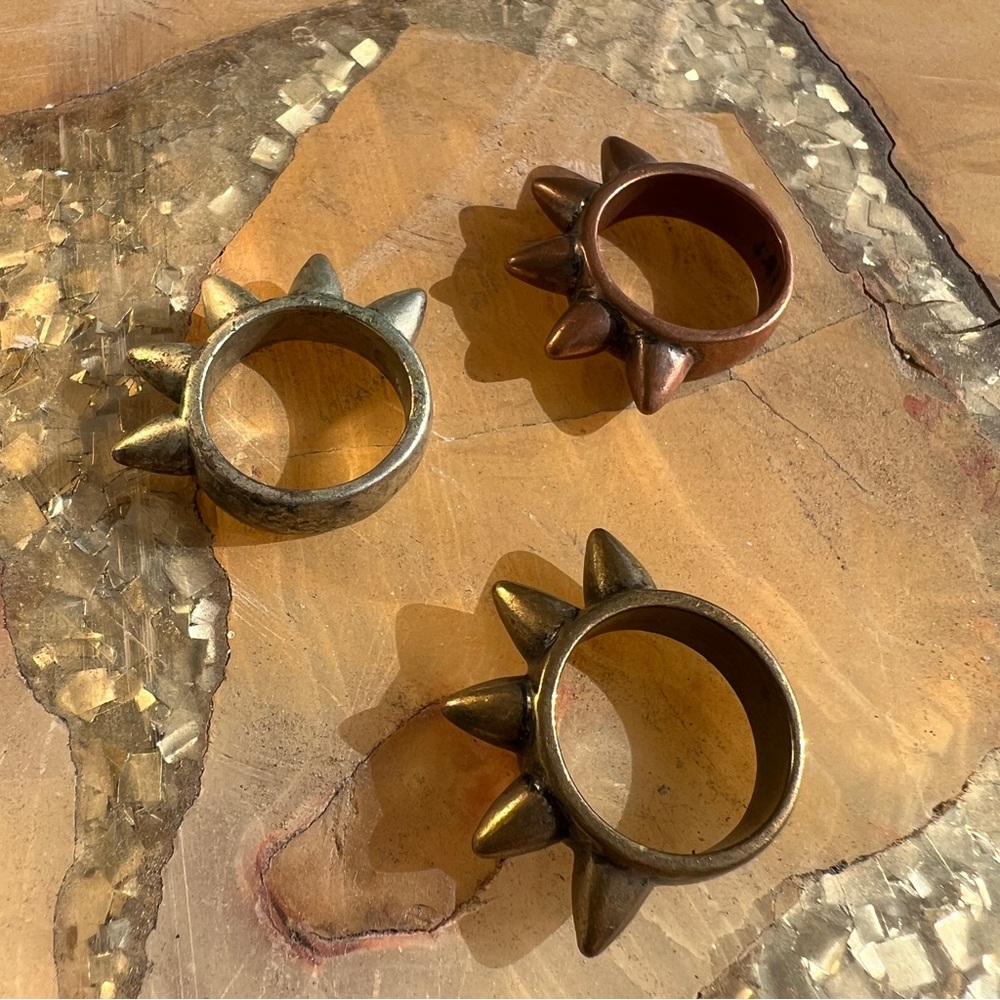 Shades of Bronze Spiked Pinky Rings (